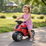 AIYAPLAY Toddler Balance Bike with Music, Extra-Wide PP Tyres & Motorbike Design – Boys and Girls Ride-On, Red