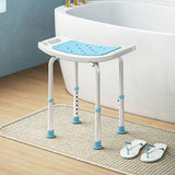 HOMCOM Adjustable Shower Chair with Aluminium Frame, Non-Slip Feet & Padded EVA Seat – Bathtub Stool, Turquoise