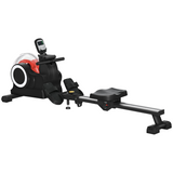 SPORTNOW Foldable Water Rowing Machine with 6 Resistance Levels, LCD Monitor & Wheels – Home Gym Rower, Black