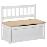 HOMCOM 2-in-1 Wooden Toy Box and Kids Seat Bench – Storage Chest, 60 x 30 x 50cm, White