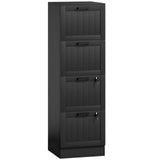 HOMCOM 4-Drawer Filing Cabinet with Lock & Adjustable Hanging Bars – Home Office Storage, Black