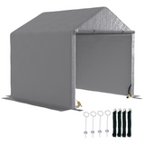 Outsunny Temporary Garden Shed Tent with Galvanised Steel Frame & PE Cover – Bike & Tool Storage, Grey