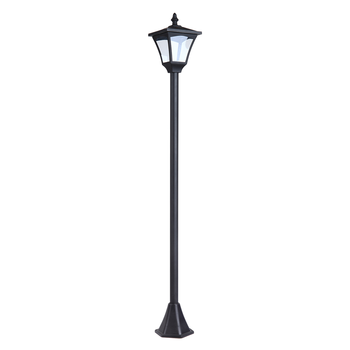 Solar Garden Post Lamp – Dimmable LED Bollard, 1.2m, Black
