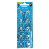 Vinnic L736 (AG3 / LR41) Alkaline Button Cell Batteries, Card of 10 – 1.5V for Watches, Calculators & Toys