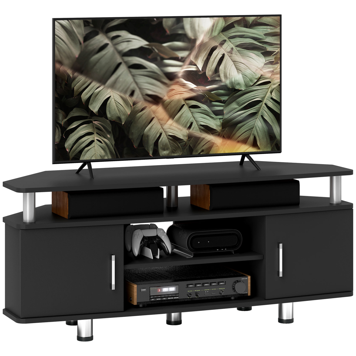 120cm TV unit with shelves and cupboards