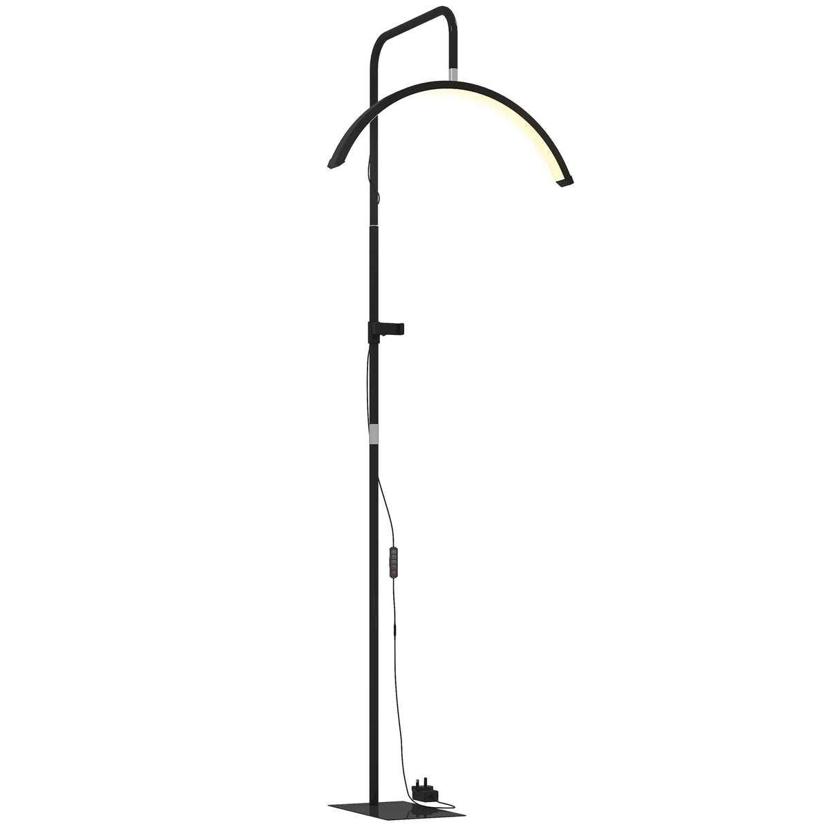HOMCOM Half Moon Beauty Floor Lamp, Dimmable – Black
