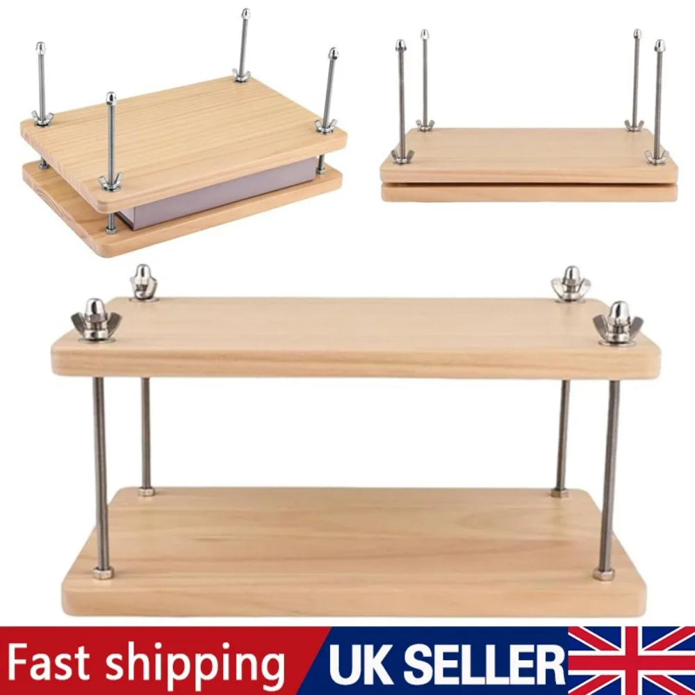 Wooden Bookbinding Press with Bolts and Wing Nuts – Portable Binding Press for Books, Albums and Scrapbooks