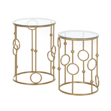 Gold glass nesting tables