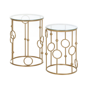 Gold glass nesting tables