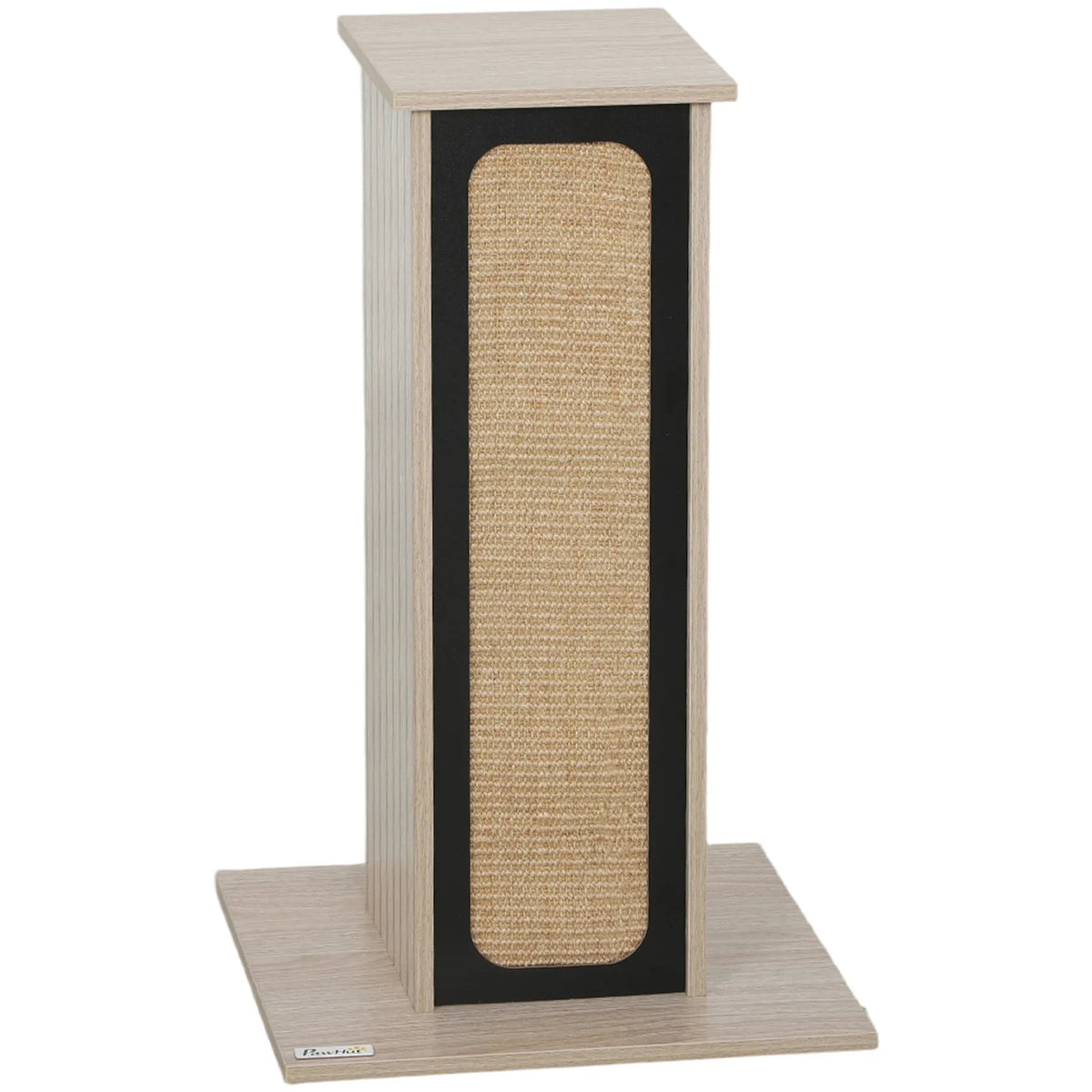 PawHut 63cm Cat Scratching Post with Replaceable Scratching Board, Top Perch & Sisal Scratch Mat – Oak