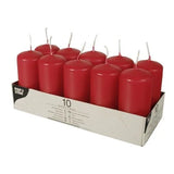Pillar Candles 9cm Pack of 10 – Home Decor Candle Set, Red