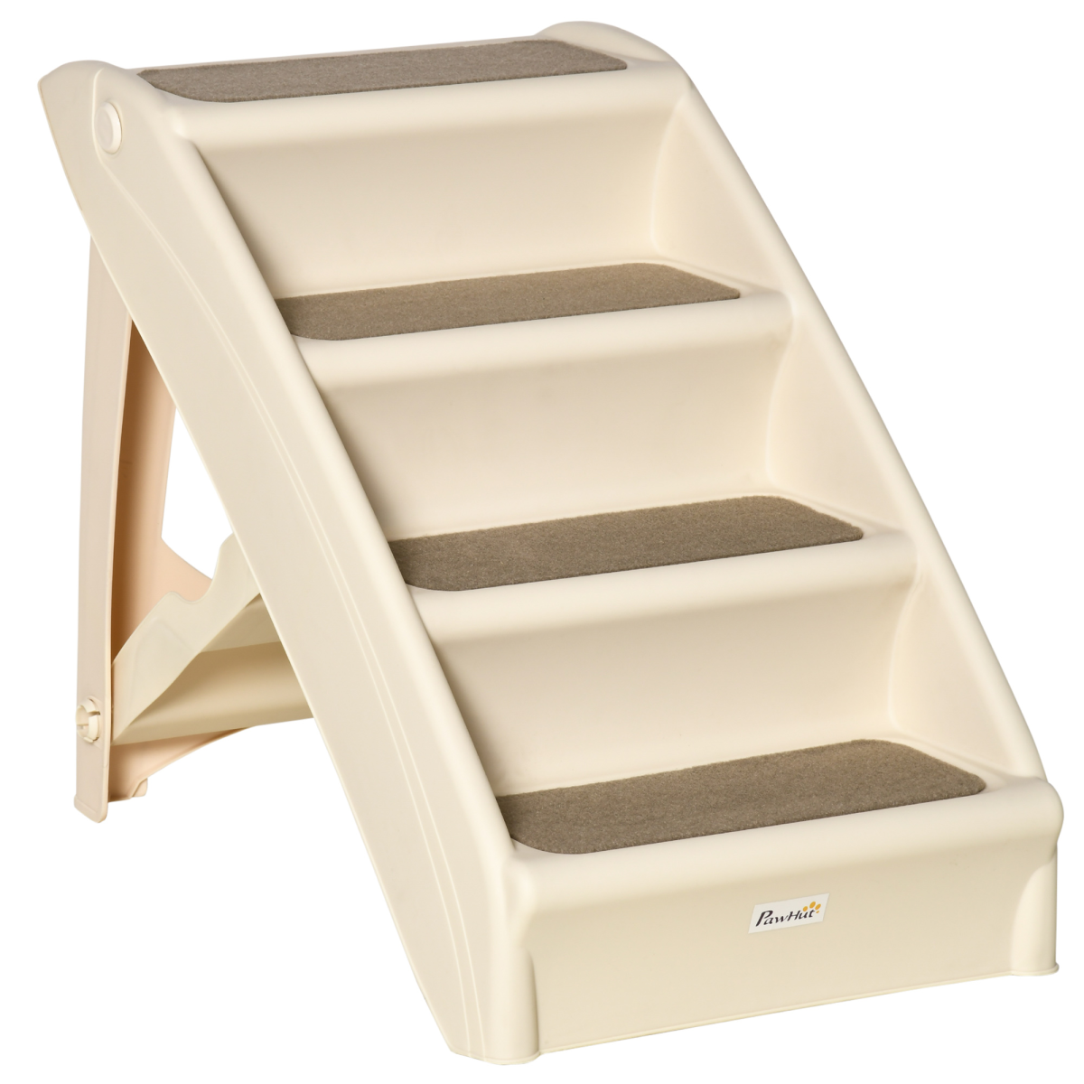 Foldable Non-Slip Pet Steps for Bed and Sofa – Portable Dog and Cat Stairs for Small Pets, Beige