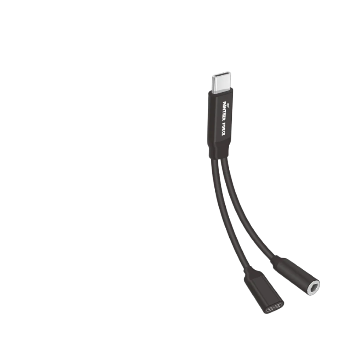 Panther Force 2-in-1 USB-C to 3.5mm and USB-C Adapter – Fast Charging and Data Transfer