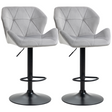 Grey velvet-touch bar stools