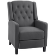 Grey tufted microfibre recliner armchair