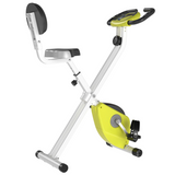HOMCOM Foldable Magnetic Exercise Bike with 8 Resistance Levels, LCD Monitor & Adjustable Seat – Home Cardio, Yellow