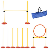 PAWHUT Portable Dog Agility Set with High Jump, Jumping Ring and Weave Poles – Pet Obstacle Course