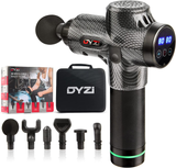 Dyzi Handheld Massage Gun with 6 Heads, LCD Touch Screen & 30 Speeds – Portable Percussion Muscle Massager