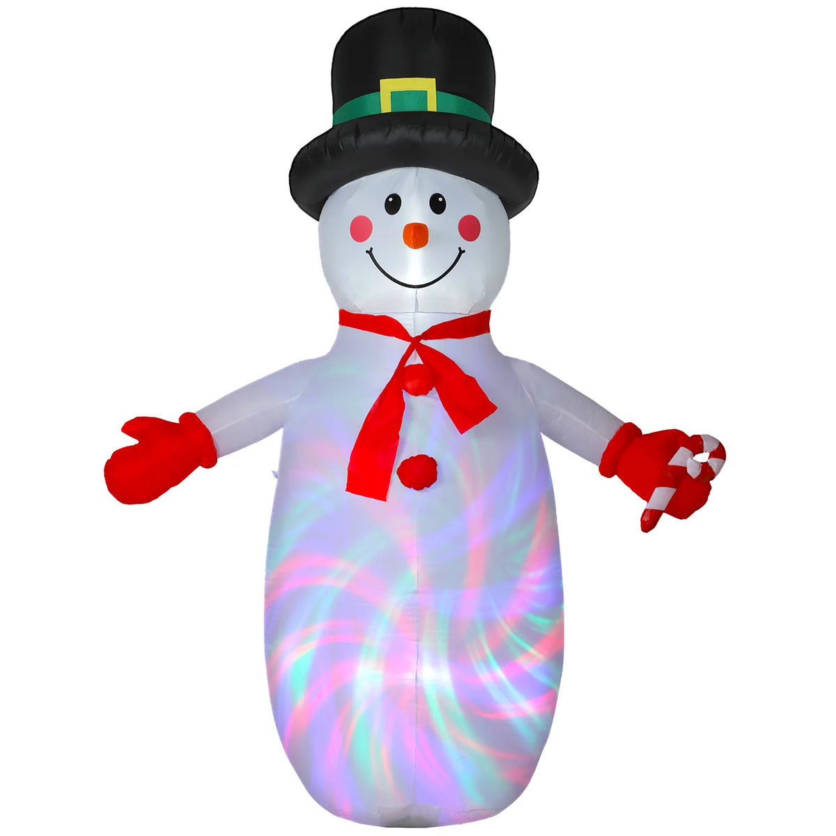 Outsunny 8ft Inflatable Christmas Snowman with Disco & LED Lights – Self-Inflating Outdoor Garden Decoration