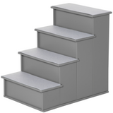 Pawhut 4 Step Wooden Dog Steps with Removable Cushions – Pet Stairs and Cat Ladder for Bed and Couch, Grey