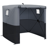Outsunny 2 x 2m Pop Up Gazebo Party Tent with Sides, 2 Mesh Windows & Carry Bag – UV30+ Cover, Black/Grey