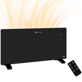 HOMCOM 2000W Electric Convector Heater with LED Display, Remote & Timer – Quiet Freestanding Heater, Black