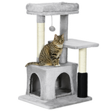 Pawhut Multi-Level Cat Tree with Sisal Scratching Posts, Padded Bed & Hanging Toy – Climbing Activity Centre