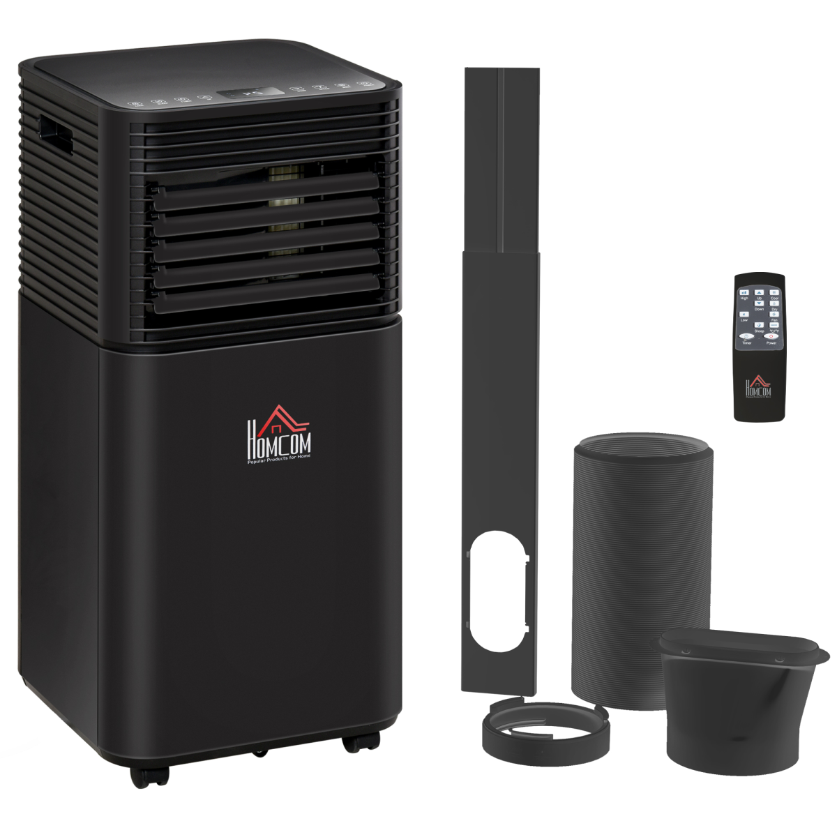 HOMCOM 7000BTU Portable Air Conditioner with 4 Modes, LED Display, Remote & 24 Hour Timer – Home Office Cooling