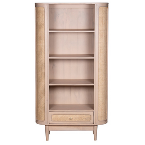 Valencia cane and mango wood bookcase