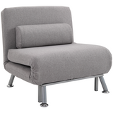 HOMCOM grey elevated single chair bed
