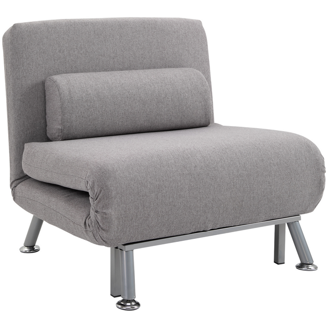 HOMCOM grey elevated single chair bed