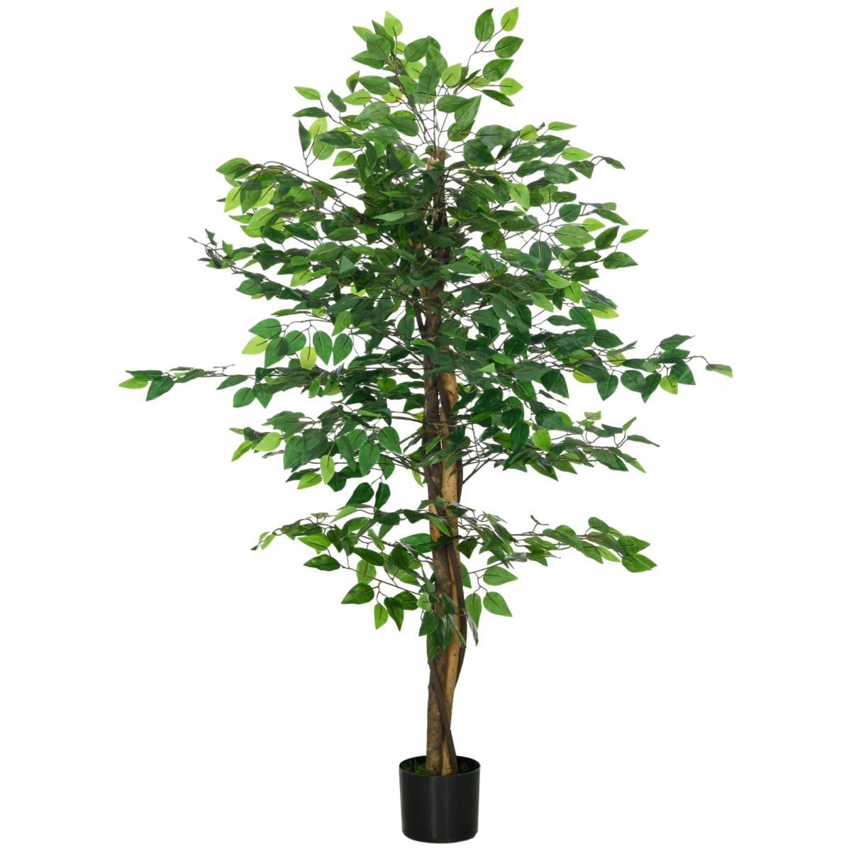 HOMCOM 150cm Artificial Ficus Tree with Nursery Pot – Low-Maintenance Indoor and Outdoor Home Decor