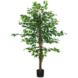 HOMCOM 150cm Artificial Ficus Tree with Nursery Pot – Low-Maintenance Indoor and Outdoor Home Decor