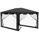 Outsunny 4 x 3m Waterproof Party Tent Gazebo with Zipped Mesh Curtains – Metal Frame, Garden Events