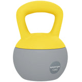 SPORTNOW 12kg Soft Kettlebell with Wide Non-Slip Handle & Flat Base – Home Gym Strength Training, Yellow/Grey