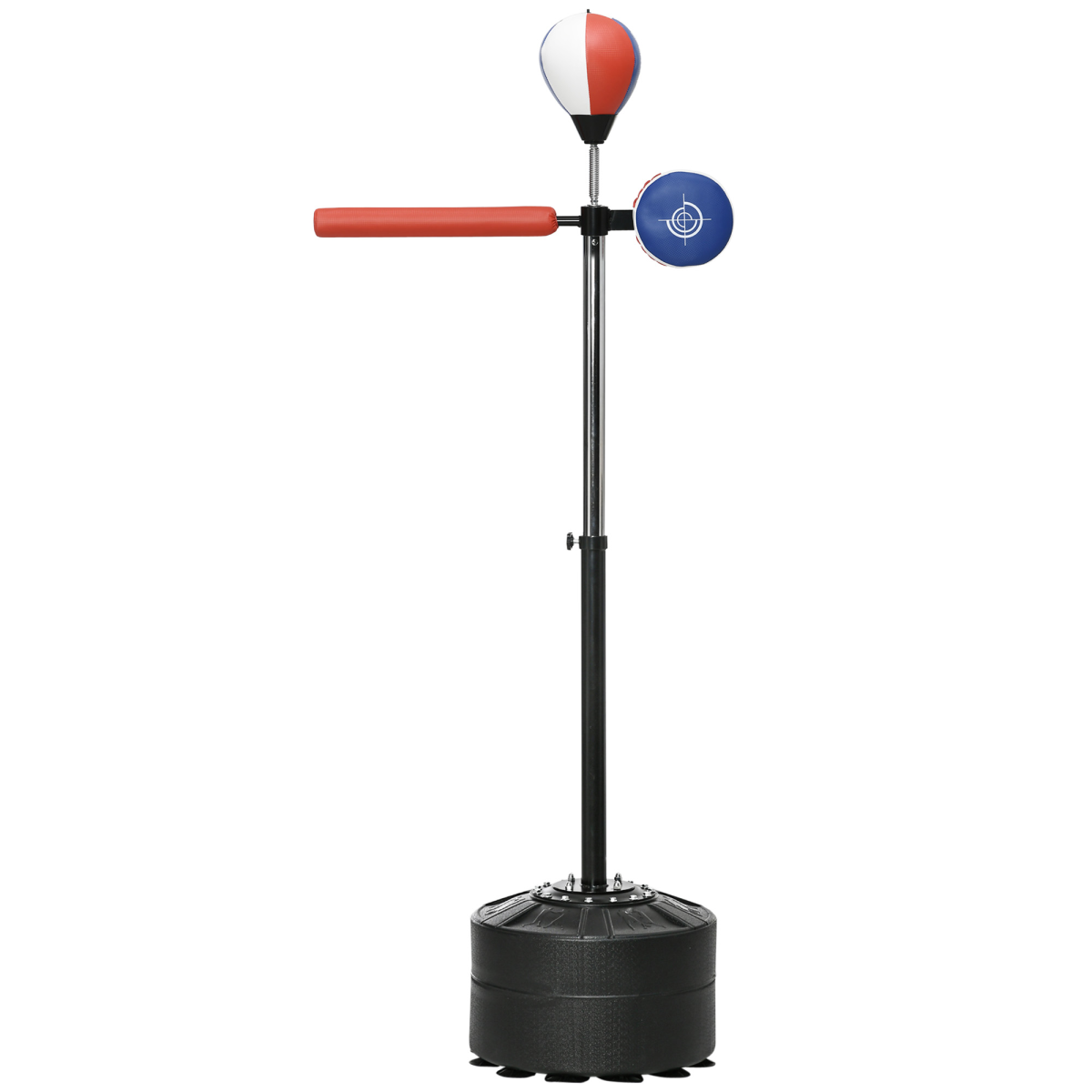 SPORTNOW Freestanding Speed Bag with Reflex Bar & Punch Pad, Height Adjustable 163–205cm – Boxing Trainer