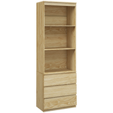 HOMCOM 180cm tall oak bookshelf with drawers