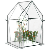 Outsunny Tomato Greenhouse with 2 Zipped Doors & UV-Resistant Clear Plastic Cover – Compact Grow House