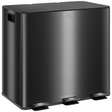 Black triple recycling pedal bin