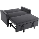 HOMCOM 2 Seater Sofa Bed, 3-in-1 Convertible Pull Out Sleeper with Click-Clack Backrest – Guest Bed, Dark Grey