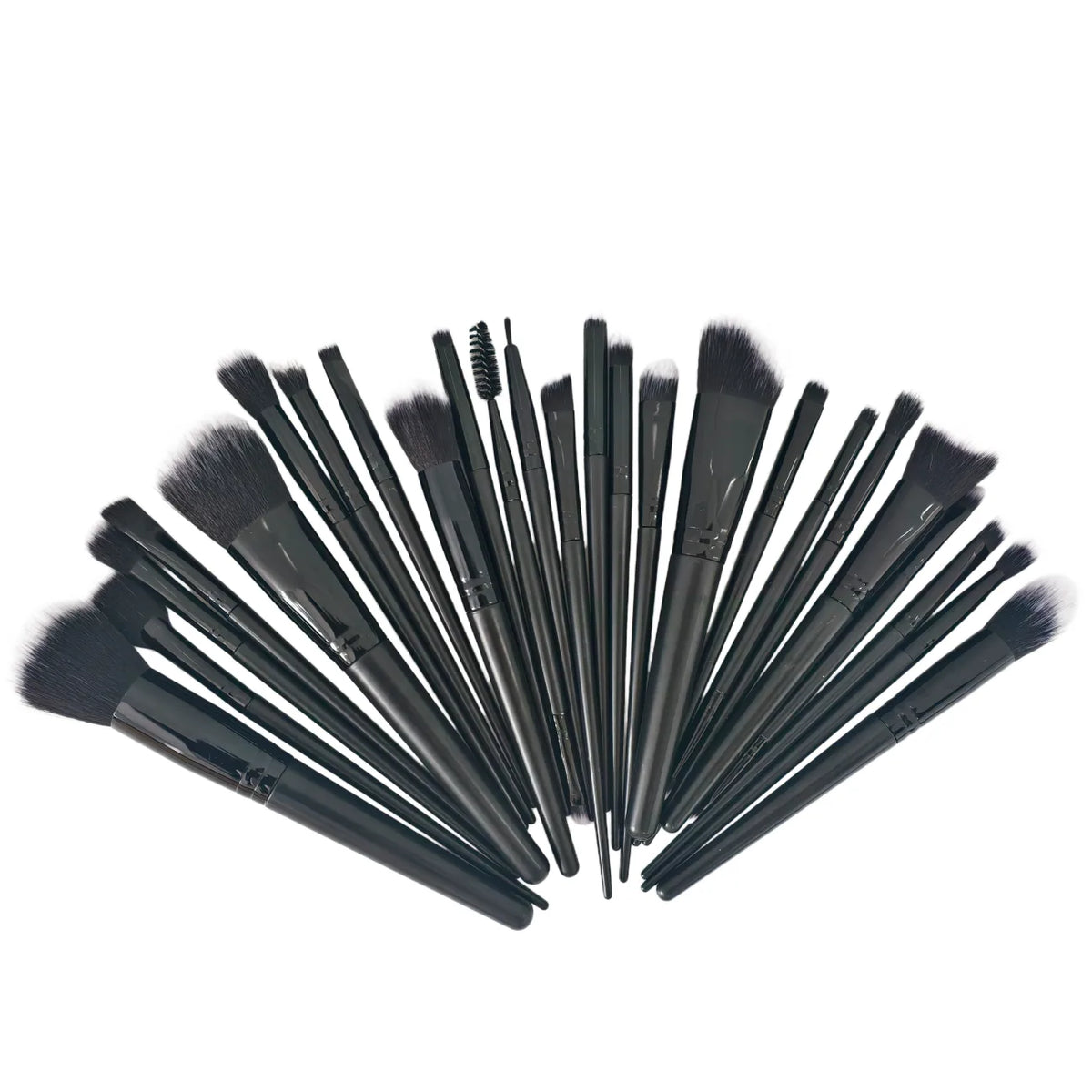 25-Piece Makeup Brush Set with Synthetic Bristles – Foundation, Concealer, Blush and Eyeshadow Brushes, Black
