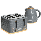 Grey kettle and toaster set