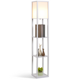 Storage Shelf Floor Lamp – White