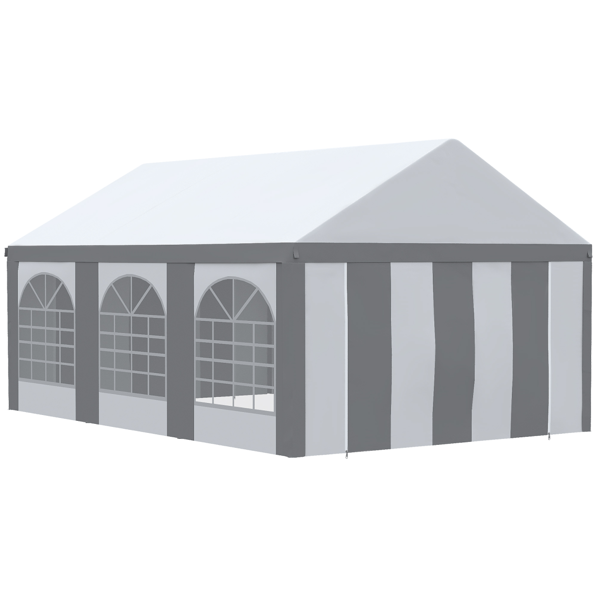 Outsunny 6x4m Party Tent Marquee Gazebo with Removable Sides, 6 Windows & 2 Zipped Doors – Garden Shelter