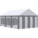 Outsunny 6x4m Party Tent Marquee Gazebo with Removable Sides, 6 Windows & 2 Zipped Doors – Garden Shelter