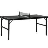 SPORTNOW 5ft Mini Table Tennis Table with Net & Aluminium Frame – Folding Indoor Outdoor Ping Pong Table, Black