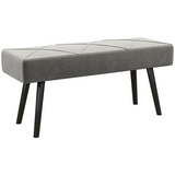 HOMCOM grey velvet end of bed bench