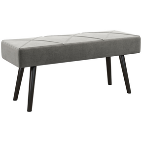 HOMCOM grey velvet end of bed bench