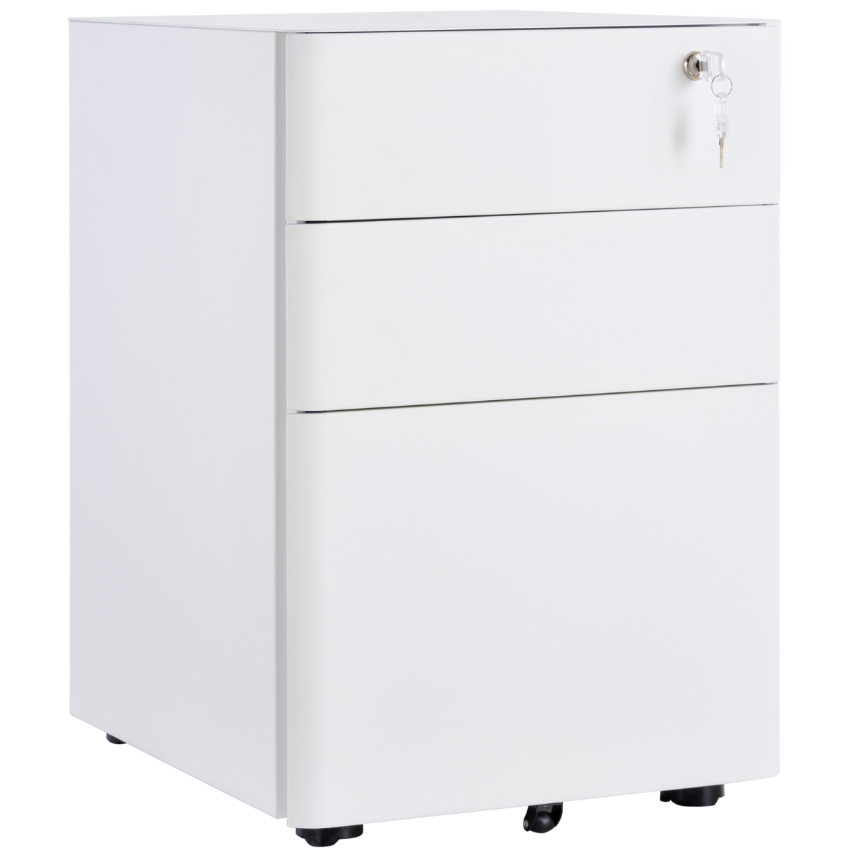 White mobile filing cabinet