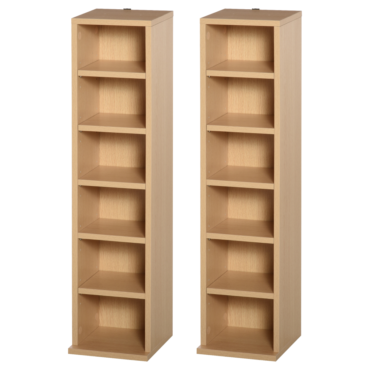 Set of 2 wood colour CD media tower racks